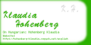 klaudia hohenberg business card